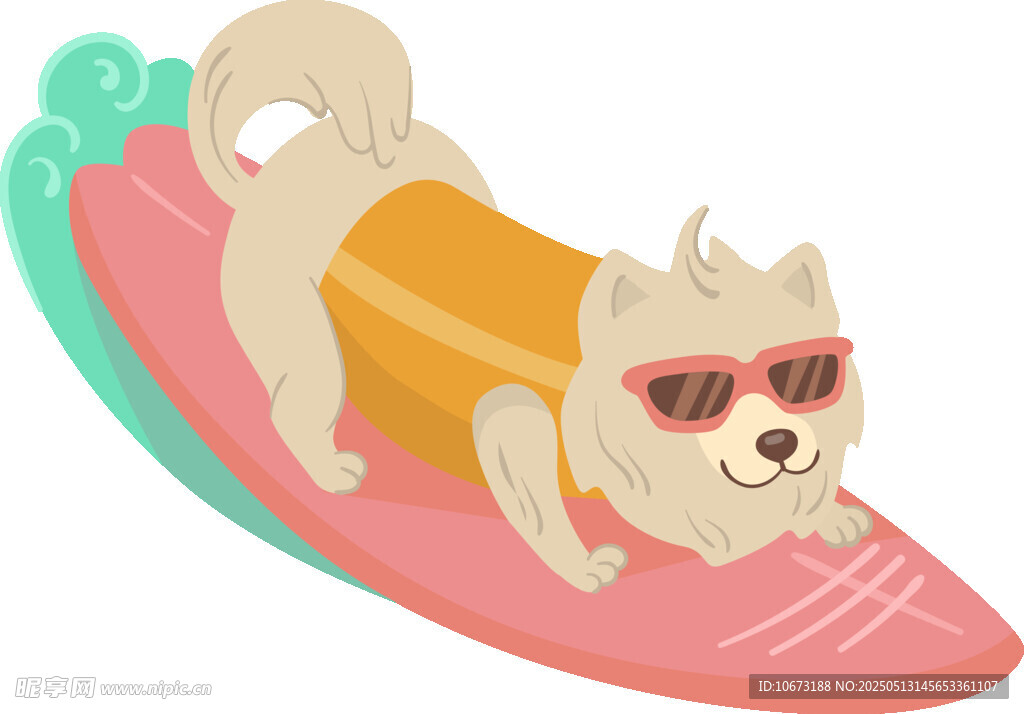 冲浪萌犬