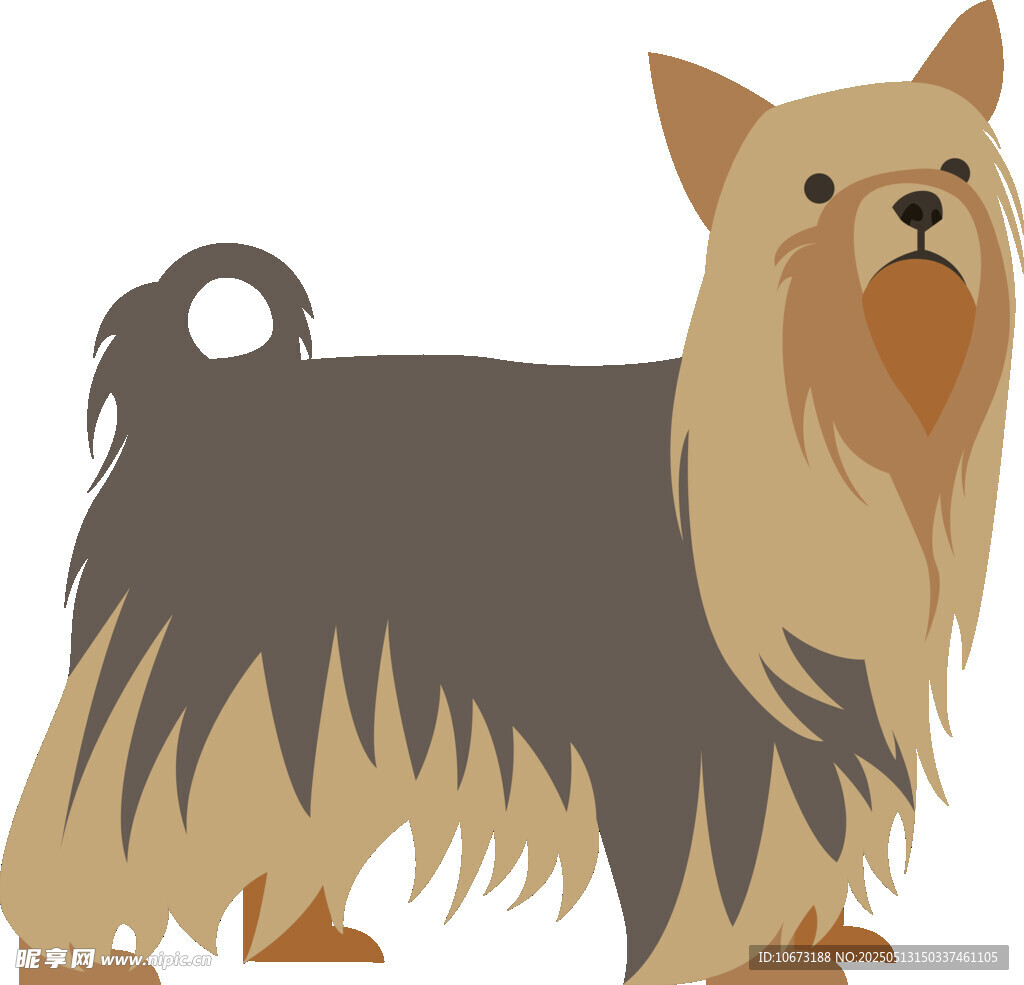 可爱约克夏犬插画形象