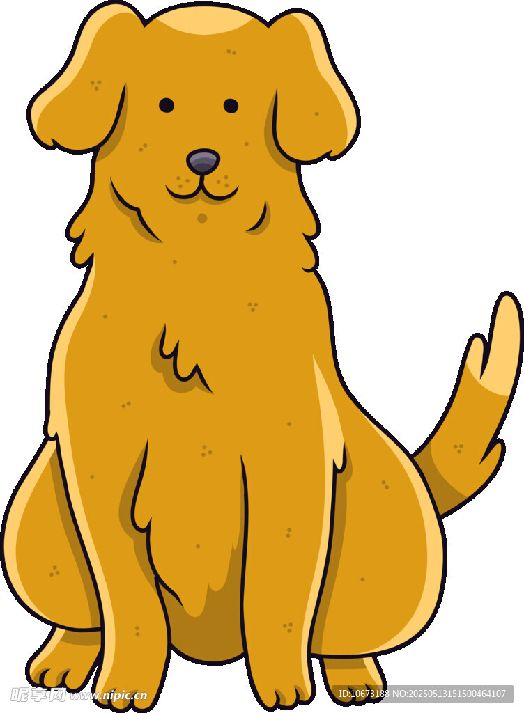 可爱坐着的金毛犬