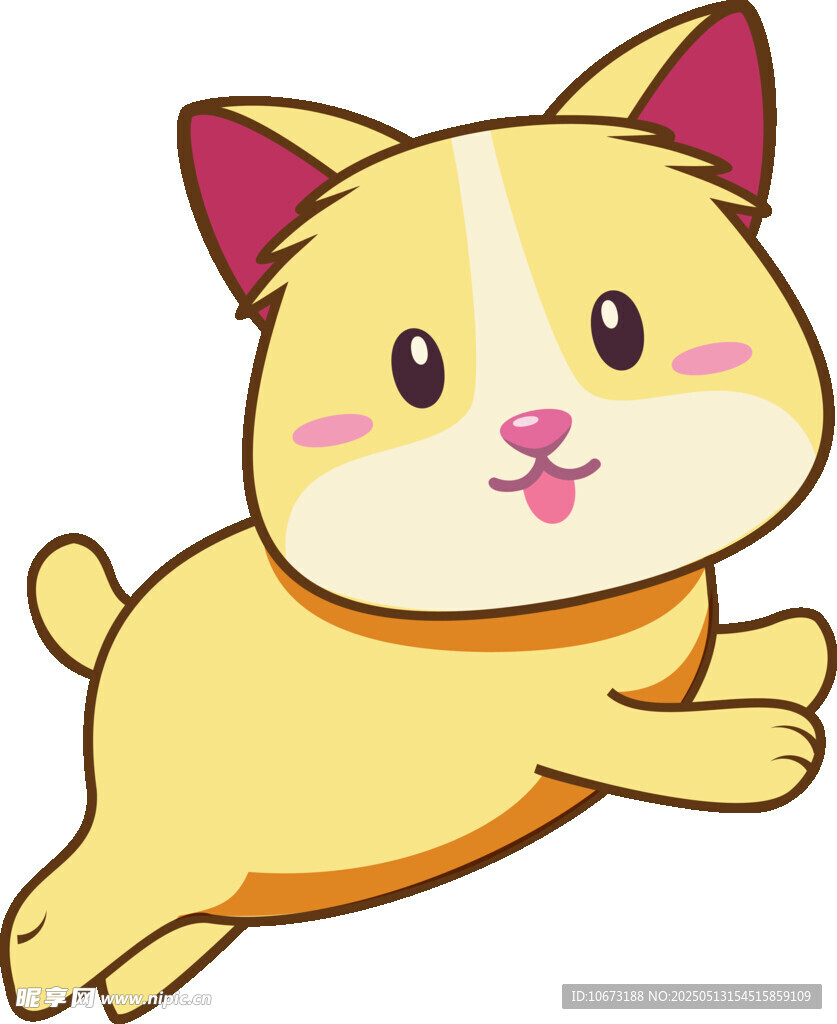 跳跃的可爱小黄猫
