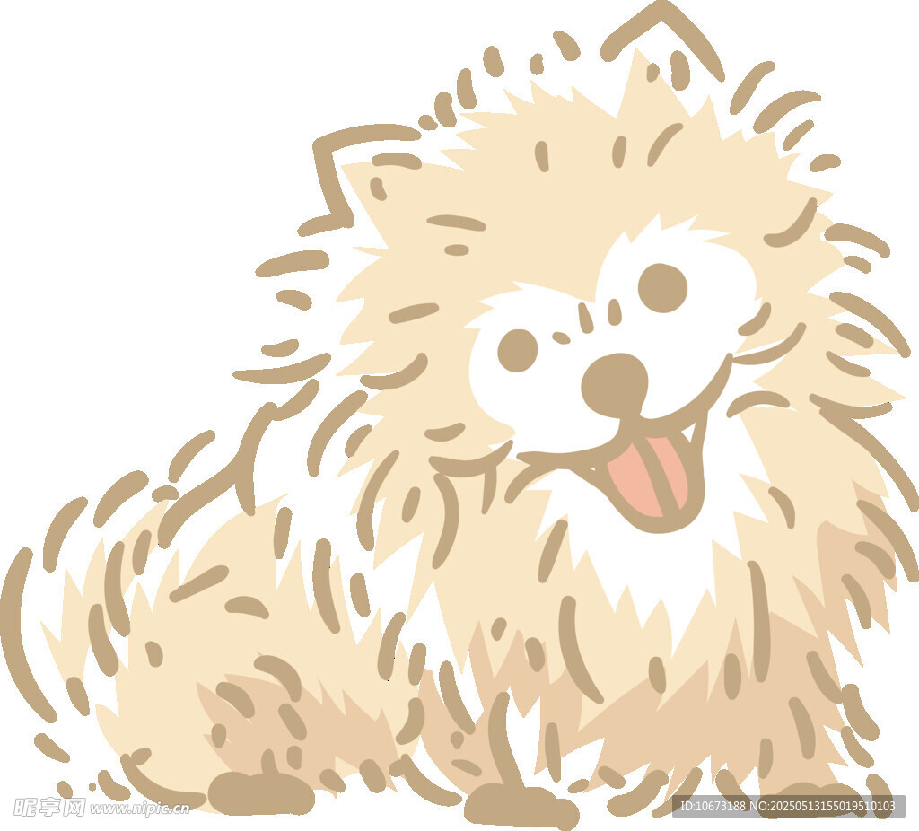 可爱蓬松小狗插画