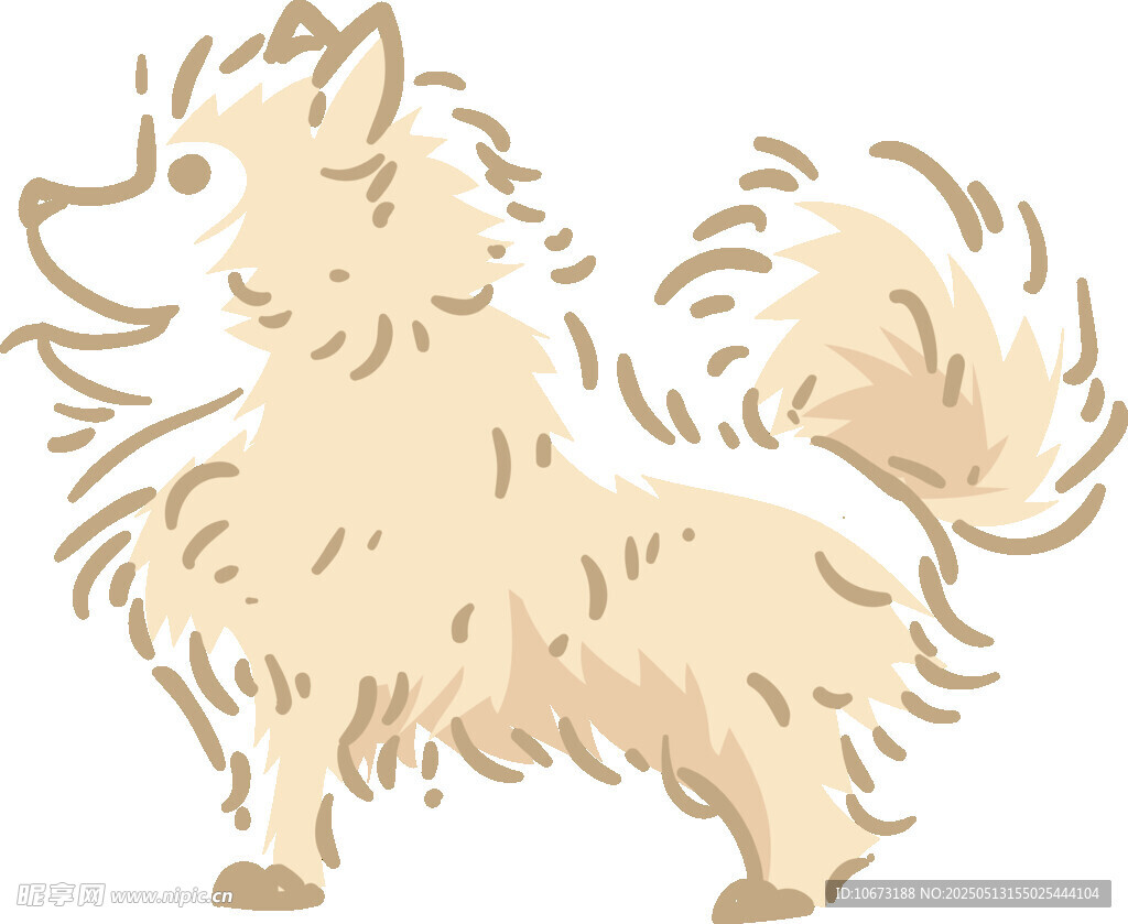 可爱长毛犬插画形象