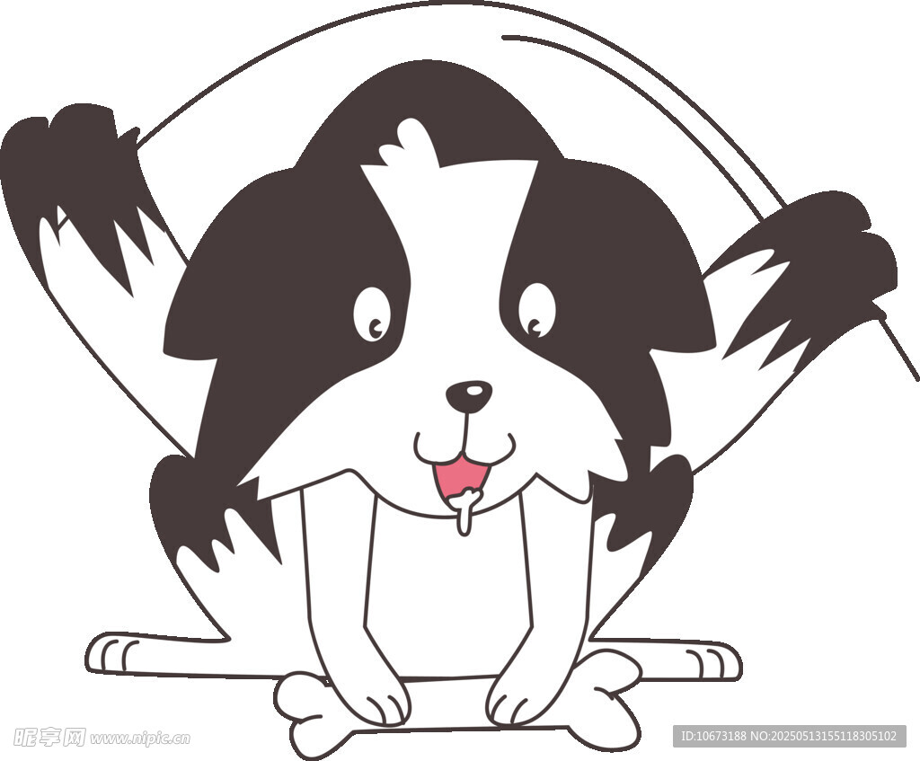 可爱小狗做伸展动作