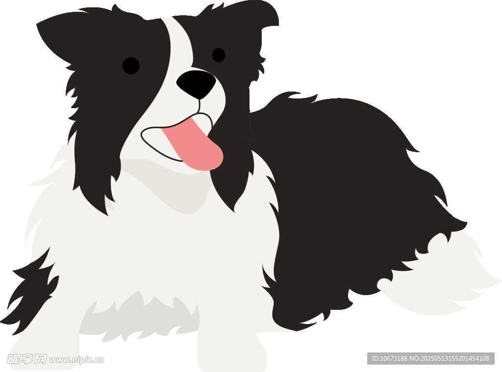 可爱边牧犬插画形象