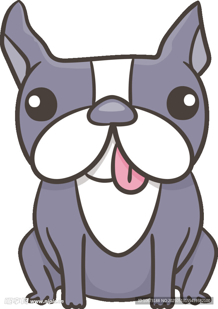 可爱法国斗牛犬卡通形象