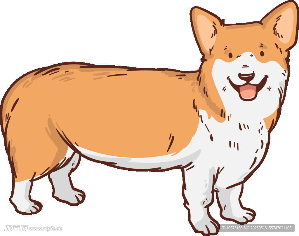 可爱站立小狗插画