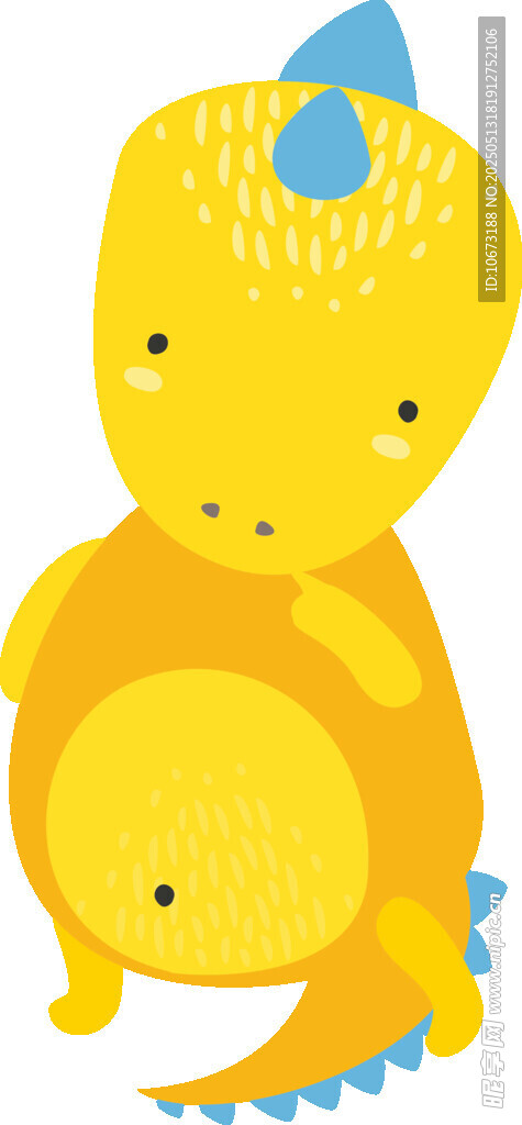 可爱黄色小恐龙插画
