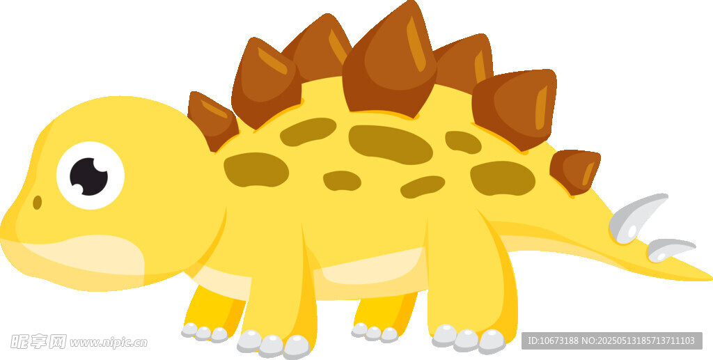 可爱黄色小恐龙插画