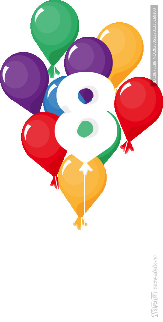 8岁生日彩色气球装饰