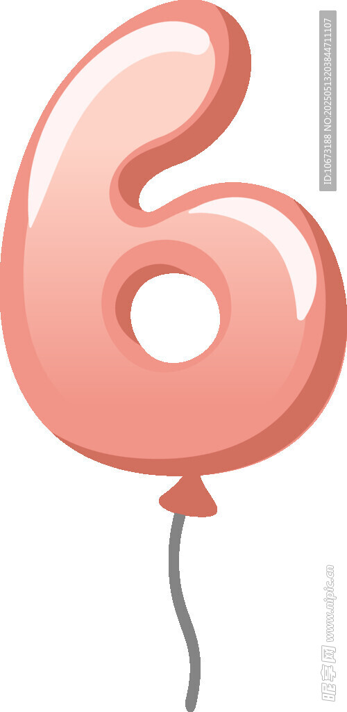 粉色数字6气球