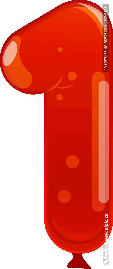 红色数字1气球