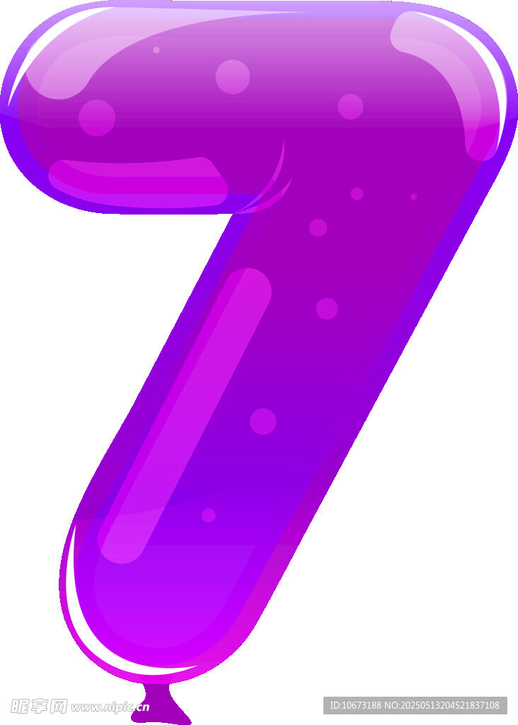 紫色气球数字7
