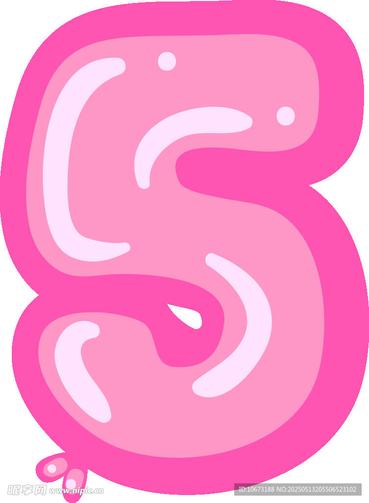粉色卡通数字5