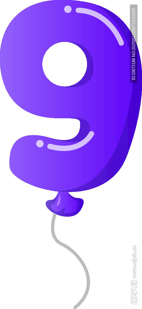 紫色数字9气球