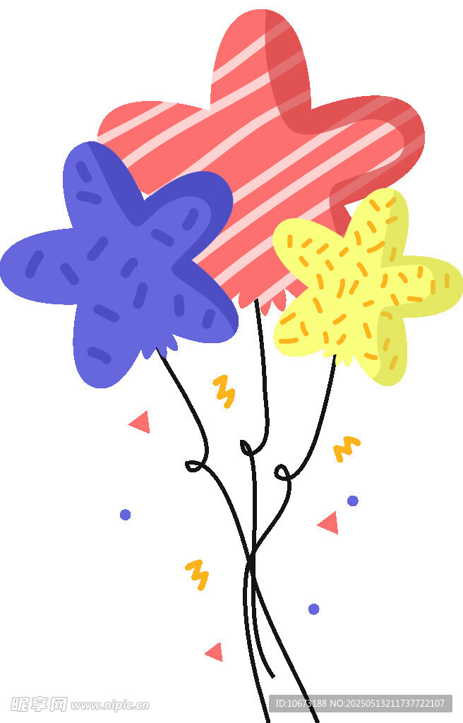 彩色花朵气球插画