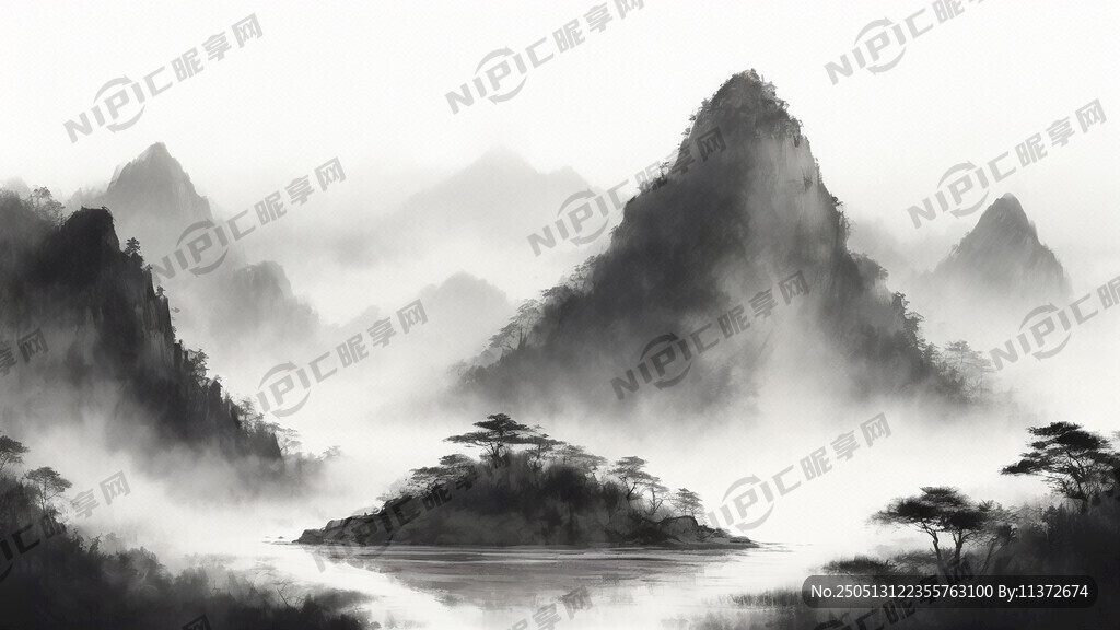 山水景观图、水墨画系