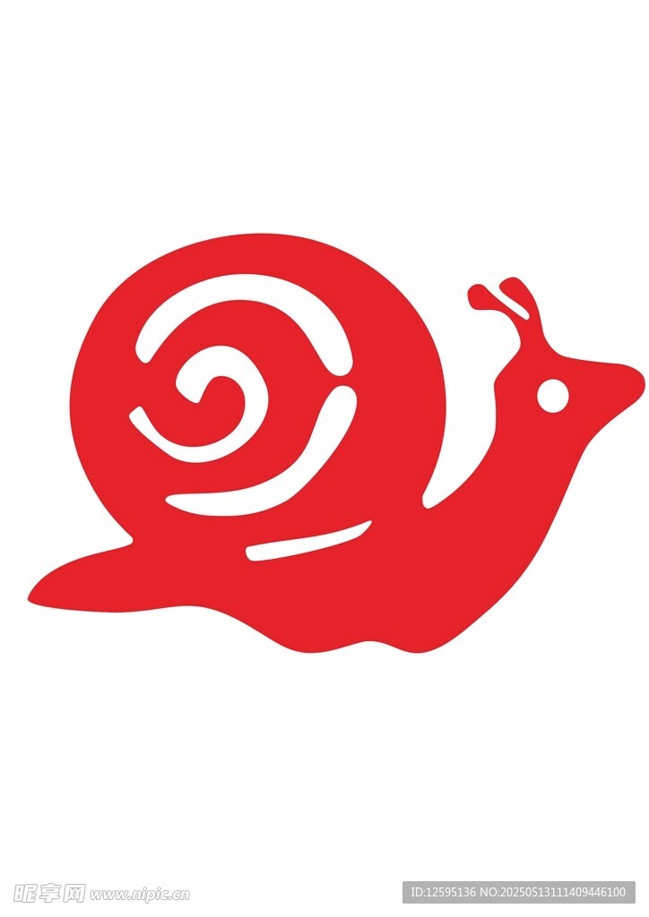 红色蜗牛图标设计