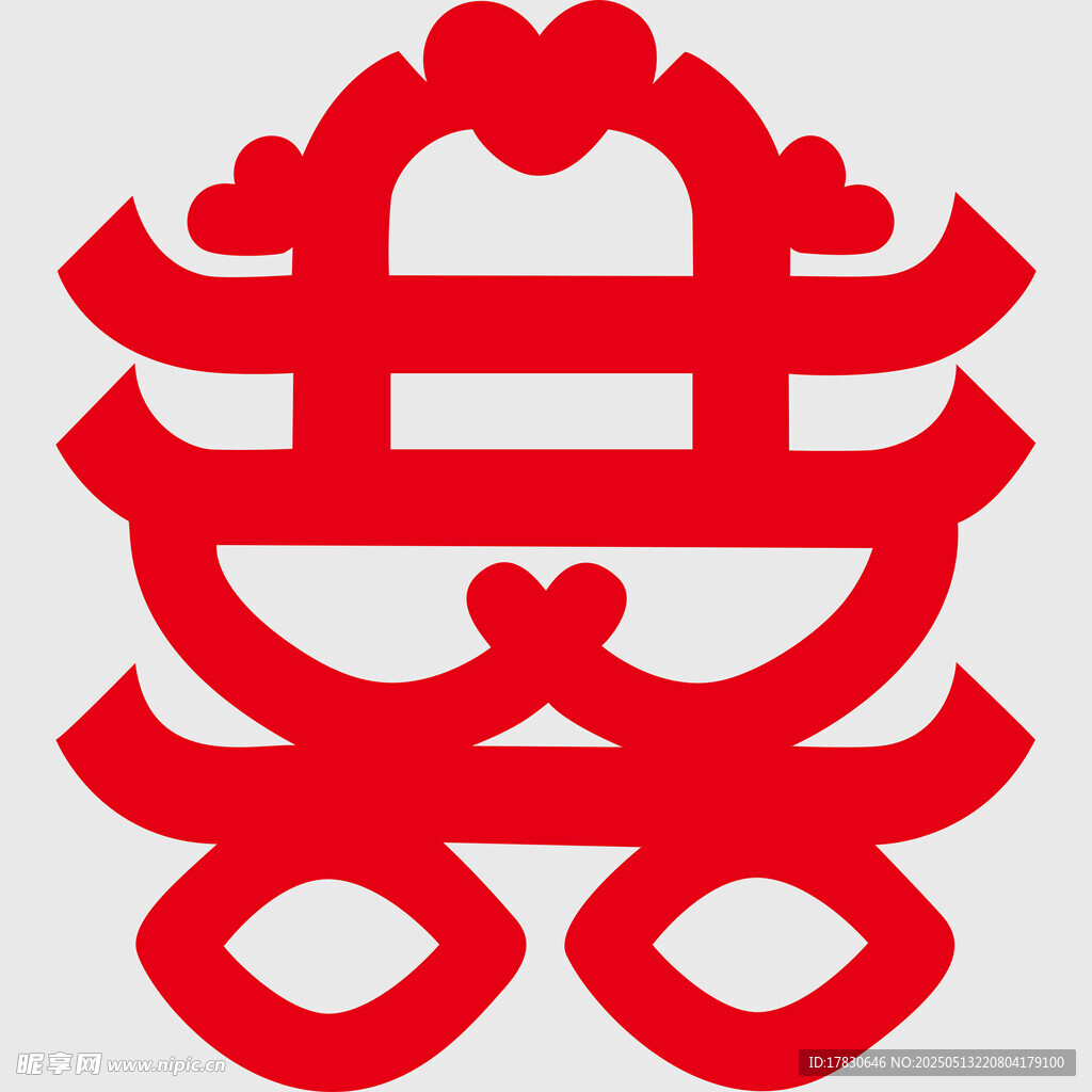 传统红色双喜字图案