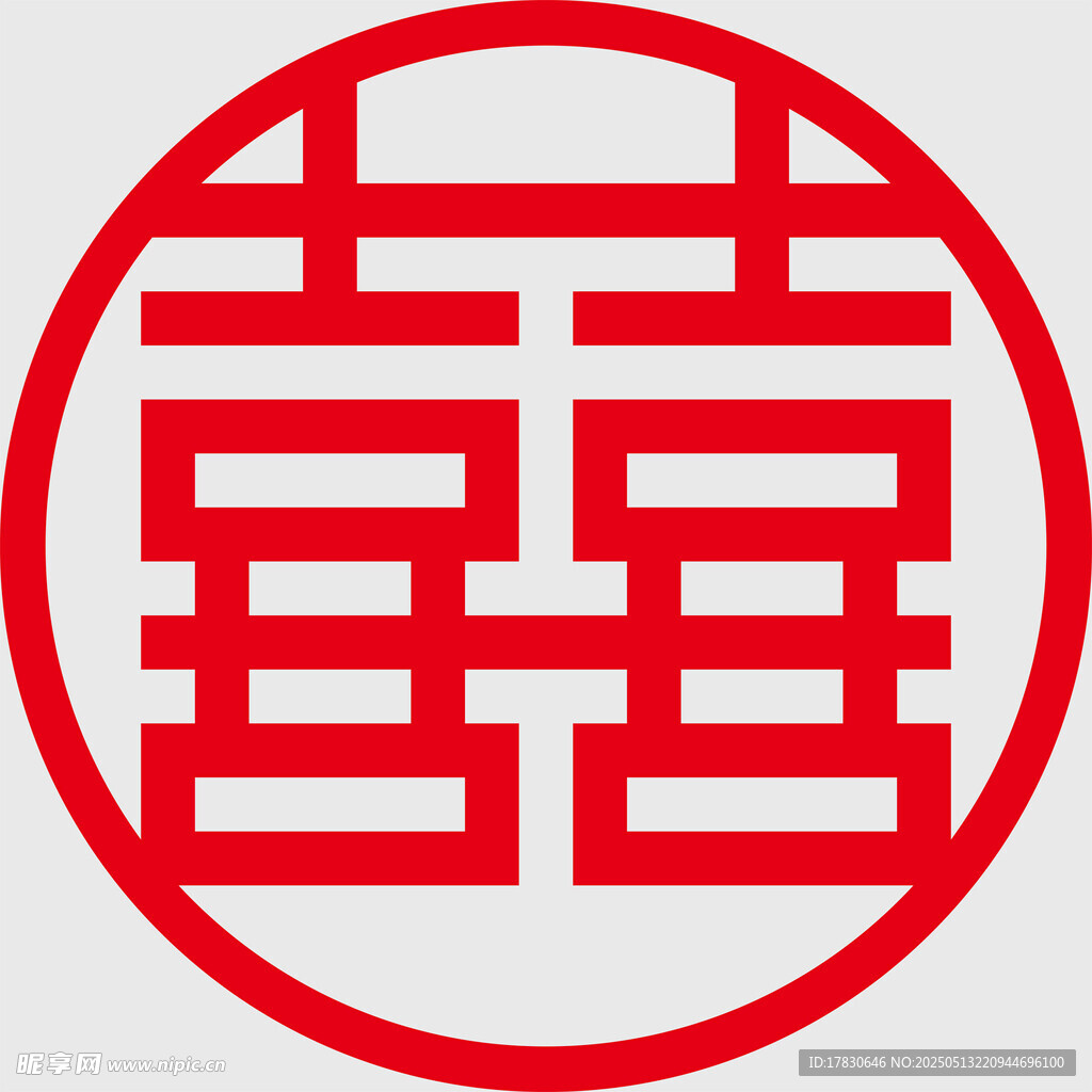 传统中式红色双喜图案