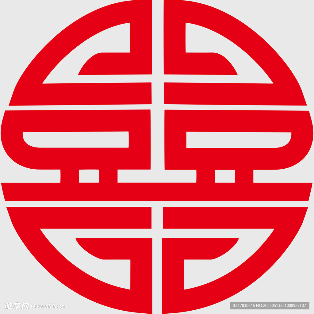 传统中式红色双喜图案