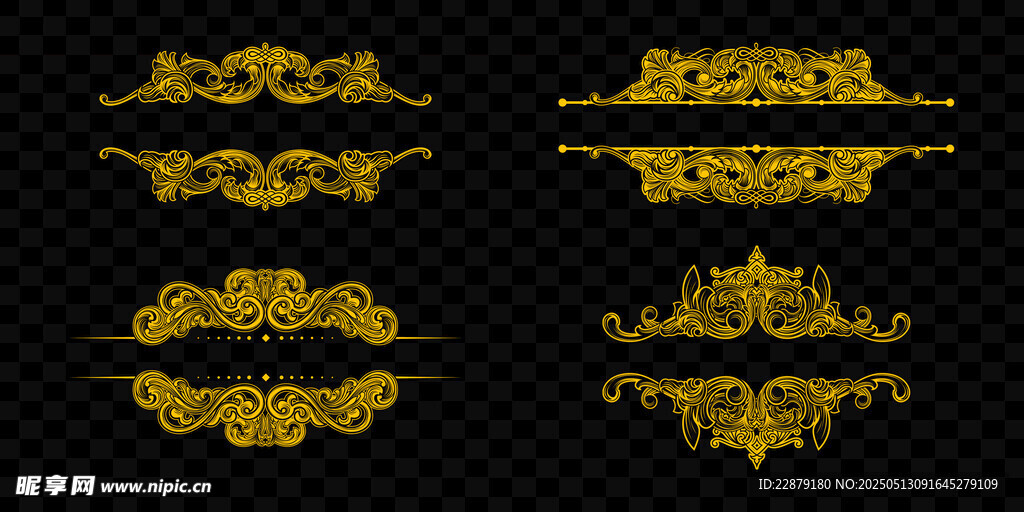 金色花边花纹