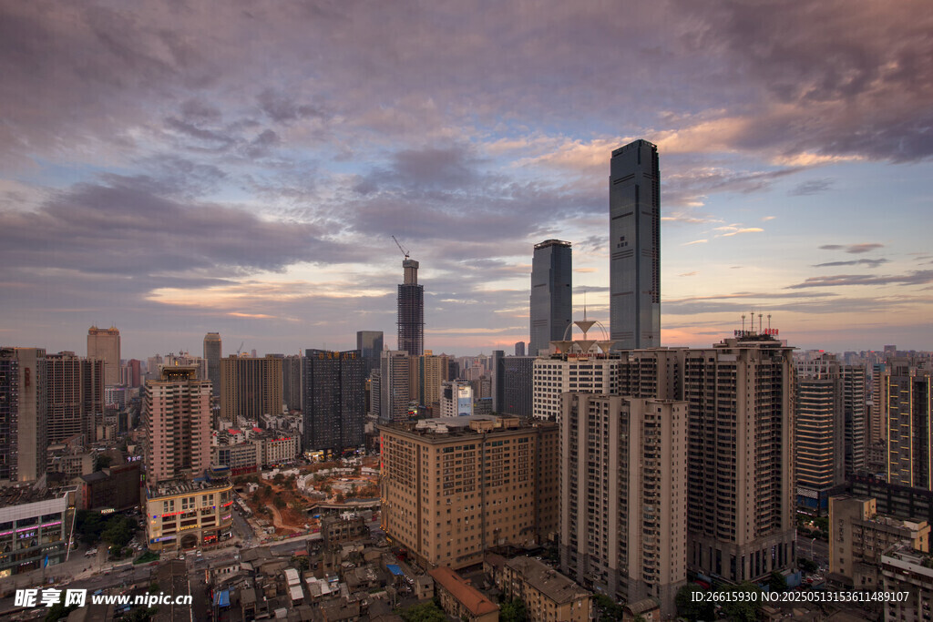 城市天际线 黄昏壮丽景观
