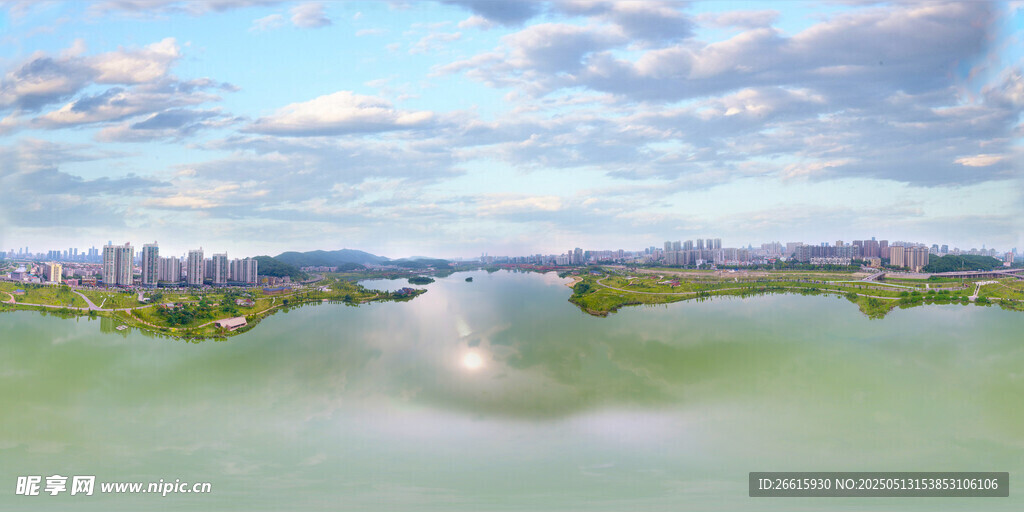 河畔城市风光美景