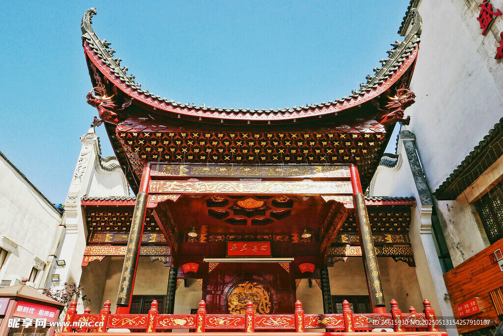 中式传统戏台建筑景观
