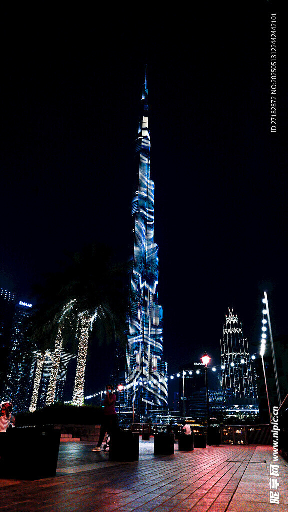 迪拜塔璀璨夜景