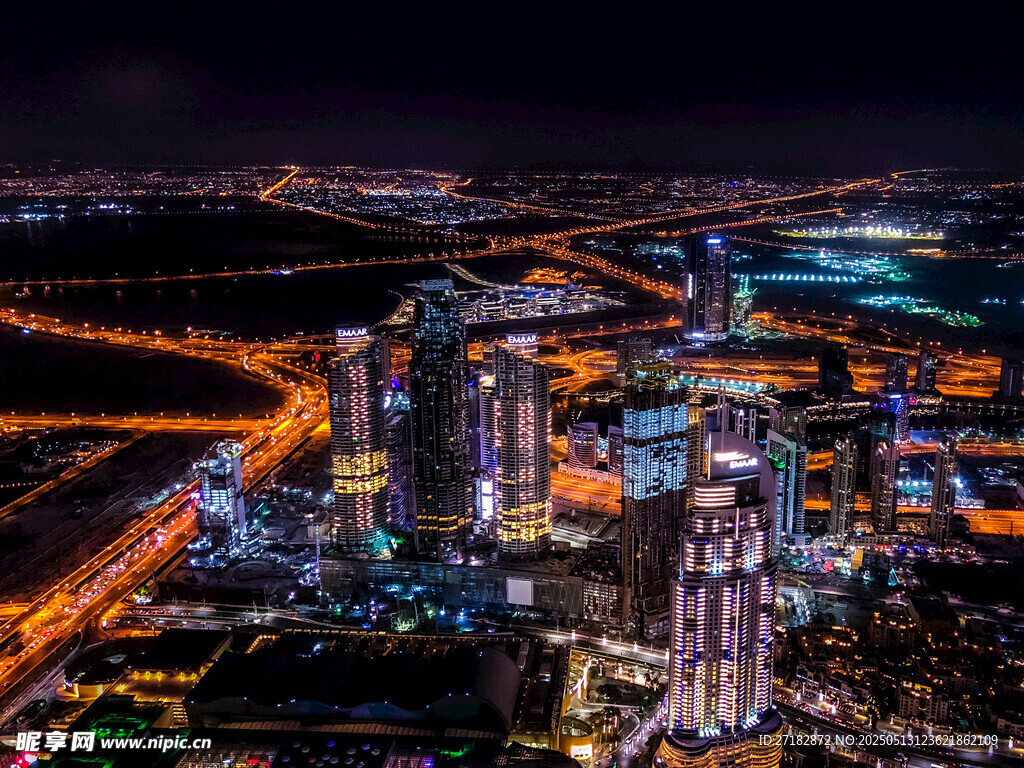 璀璨都市夜景俯瞰图
