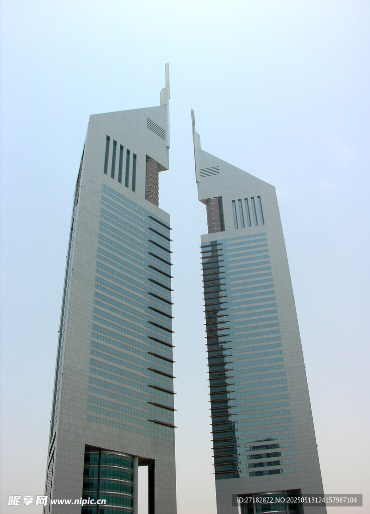 迪拜双子塔建筑景观