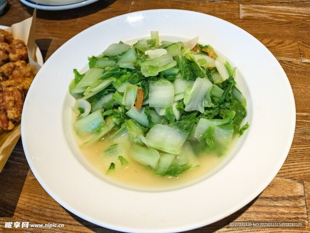 虾干清炒小白菜