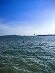 海上风筝冲浪美景