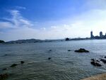 海滨城市风光远眺