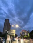 淮南城市傍晚街道的迷人景象