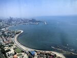 城市海滨风光俯瞰图