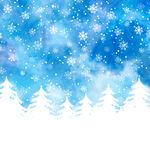 冬日雪景中的梦幻松林