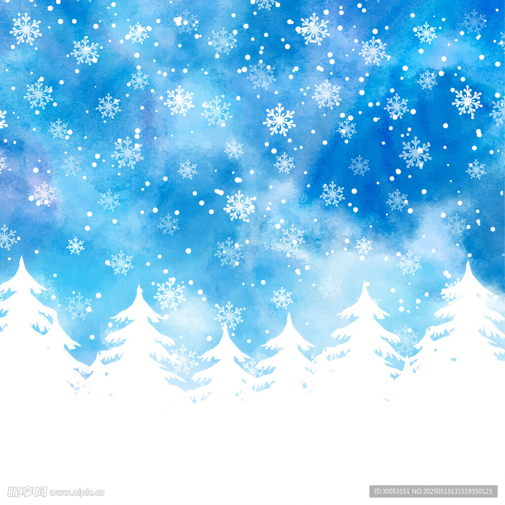 冬日雪景中的梦幻松林