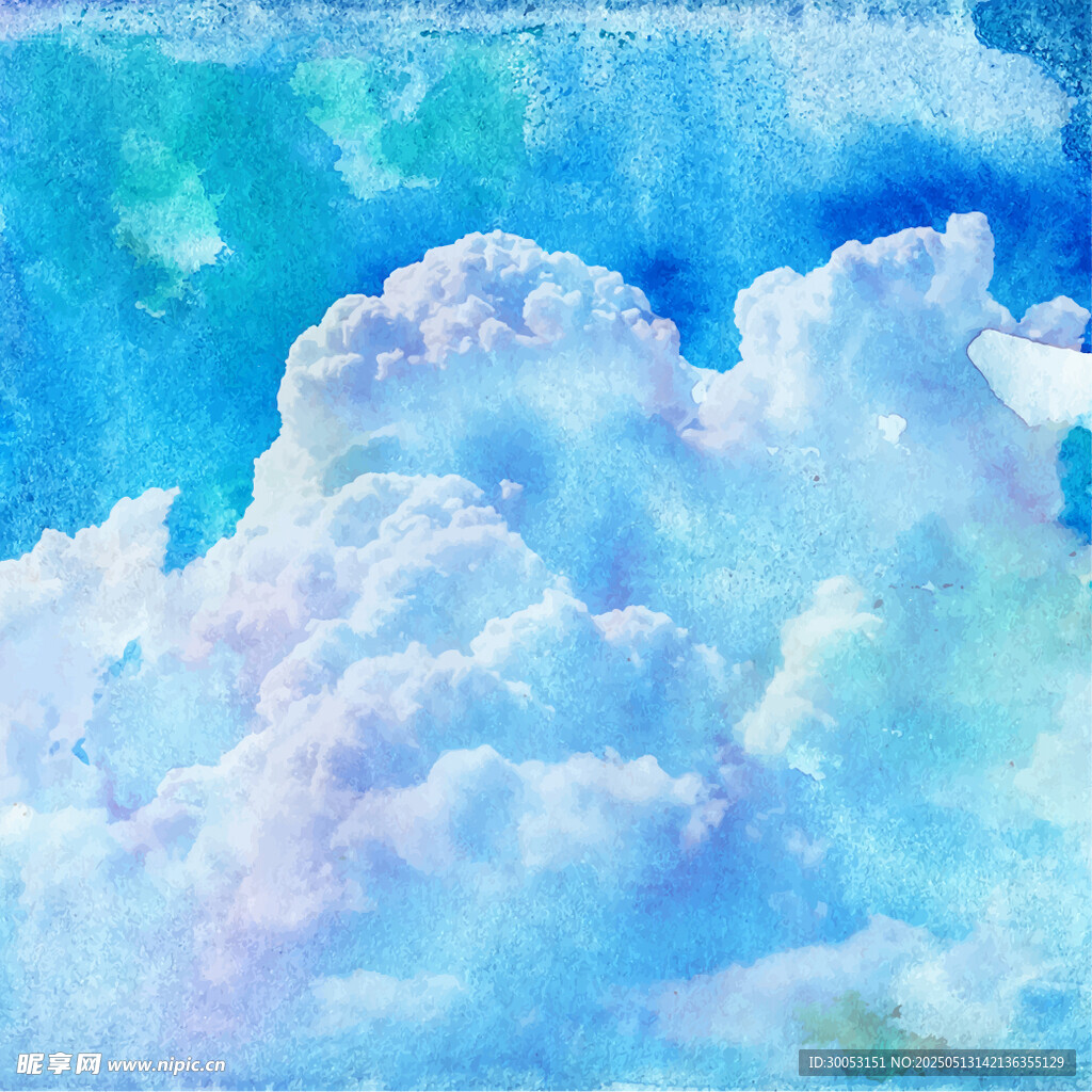 梦幻蓝天与蓬松云朵