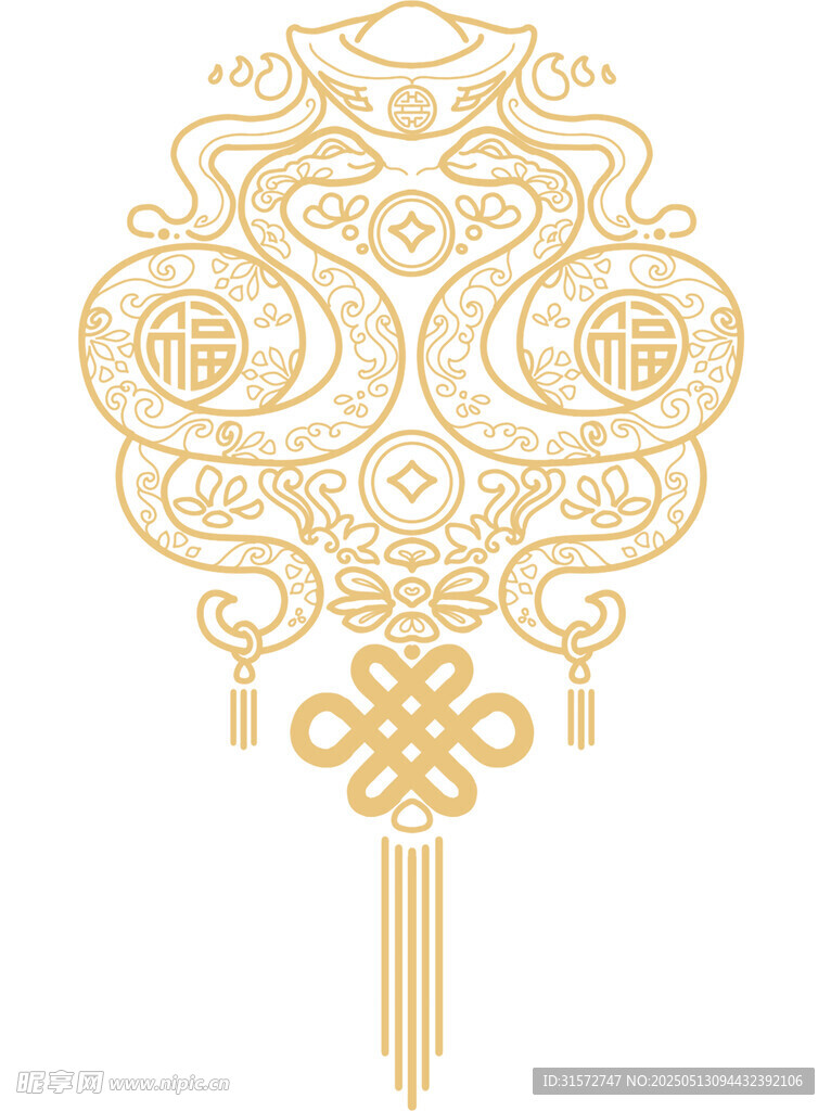 蛇古典花纹