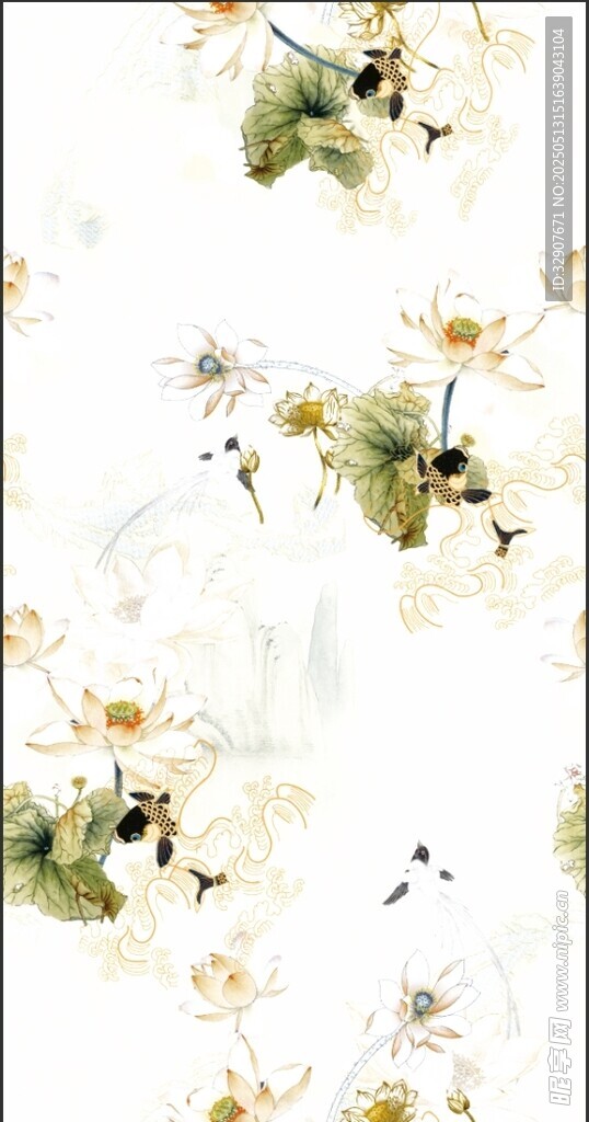 莲花锦鲤  花型