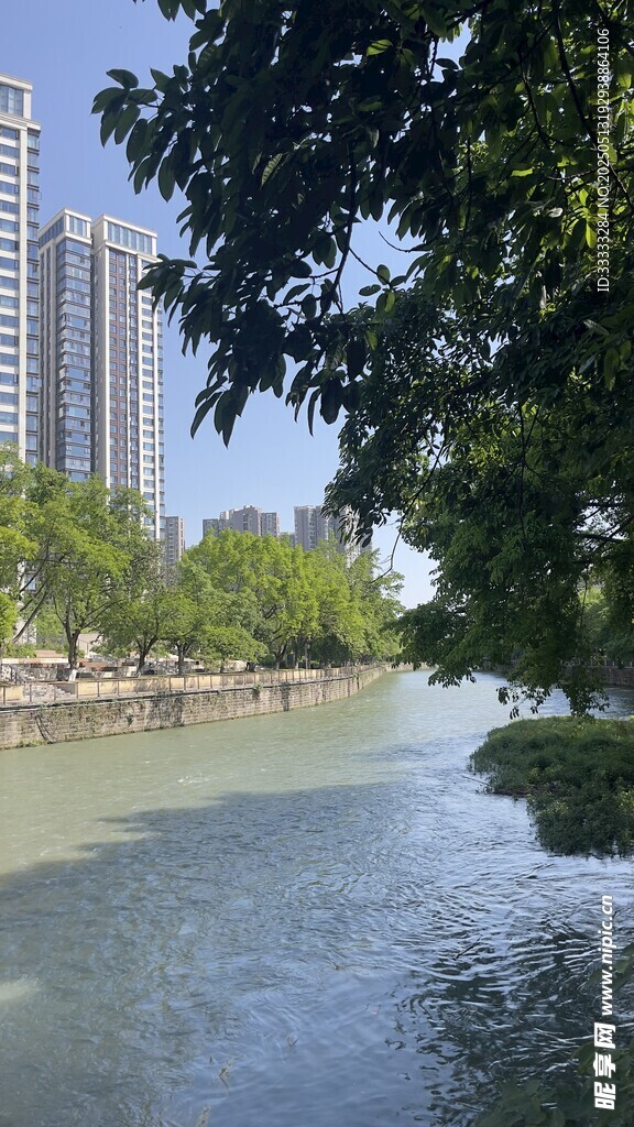河畔城市风光