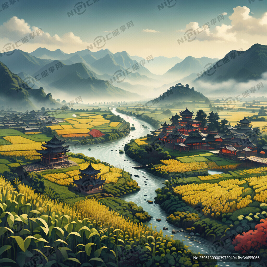 长江农田山水