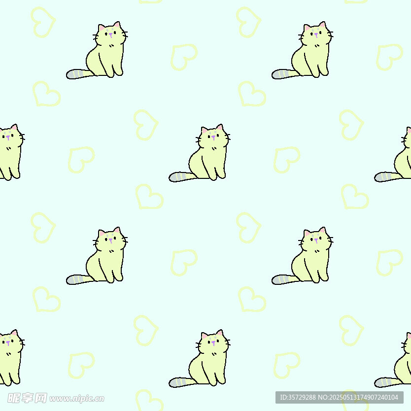 可爱猫咪图案背景图