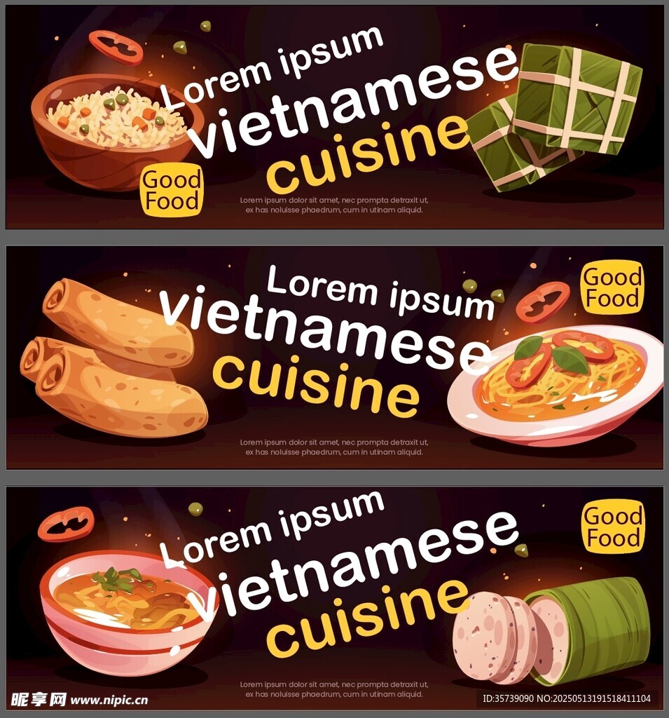越南美食拼盘展示