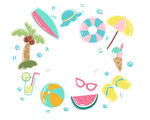 夏日海滩度假元素集合