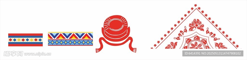 民族多彩素材与图案展示