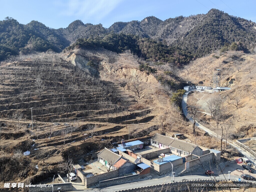 山间村落俯瞰图