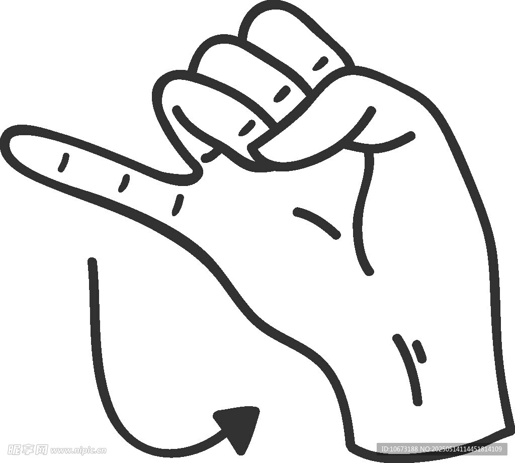 摇滚手势示意动作
