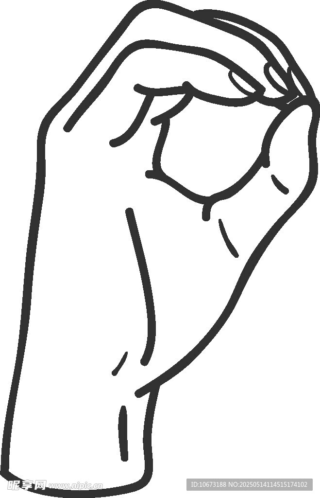 握拳手势简笔画
